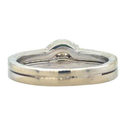 Cubic Zirconia Solitaire Bridal Set 14k White Gold 6.3g Size 7.5