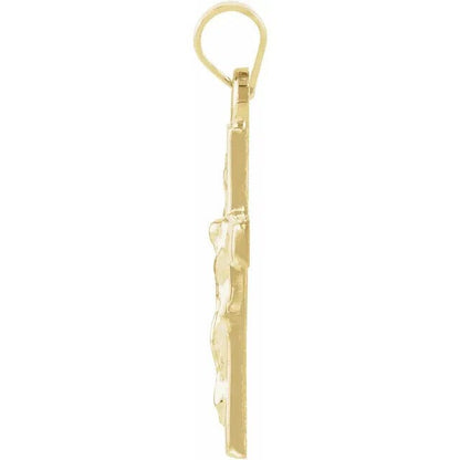 14K Yellow Gold 17 x 12 mm Crucifix Pendant