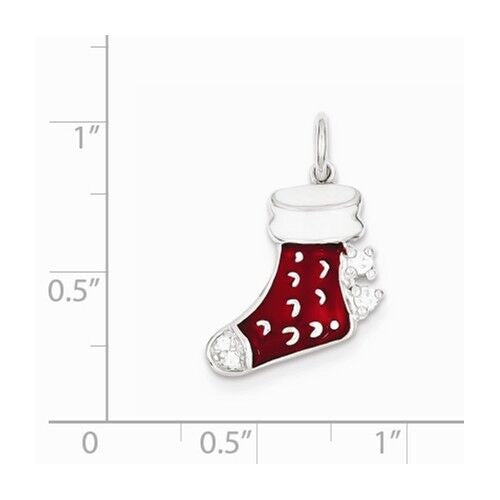 Sterling Silver 925 Christmas Stocking Charm Holiday Pendant