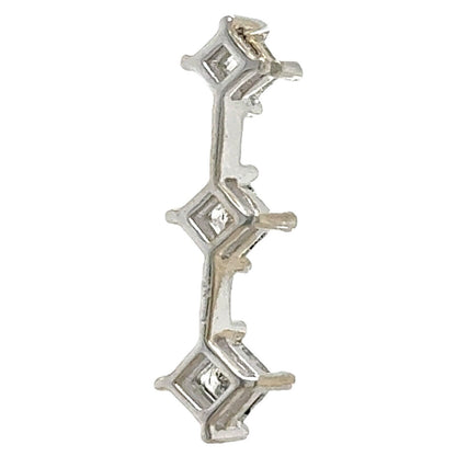 1/2ctw Diamond Three-Stone 14k White Gold Pendant 1.1g