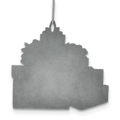 Engraveable Pewter Gift Packages Ornament  "Seasons Greetings" Message & Silver Hanging Cord