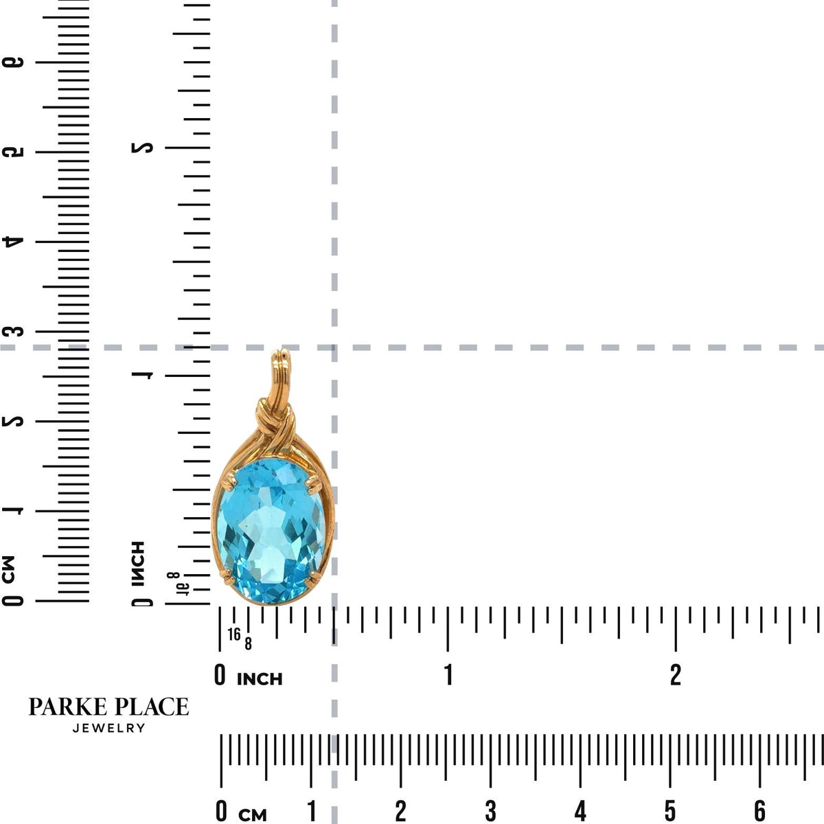 Oval Blue Topaz 10k Yellow Gold Pendant 5.2g