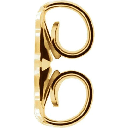 14k Yellow Gold Push On Screw Off Earring Back with 5.2 mm Pad (Set of 2)