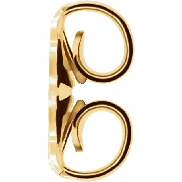 14k Yellow Gold Push On Screw Off Earring Back with 5.2 mm Pad (Set of 2)