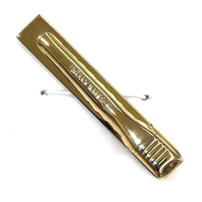 Kelly Waters Gold-Plated Rope Edge Engravable Tie Bar Stainless Steel