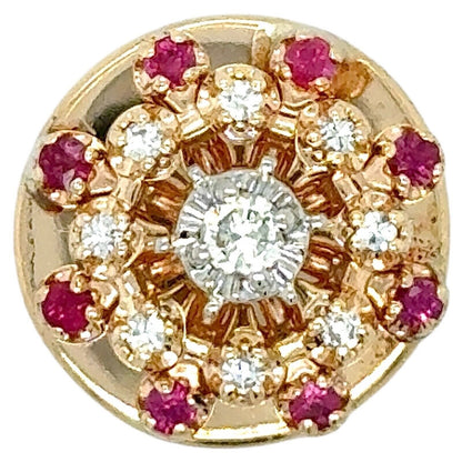 10k Yellow Gold 3/8ctw Diamond with Pink Ruby Accents Bracelet Slide 7.3g