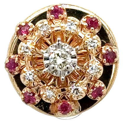 10k Yellow Gold 3/8ctw Diamond with Pink Ruby Accents Bracelet Slide 7.3g