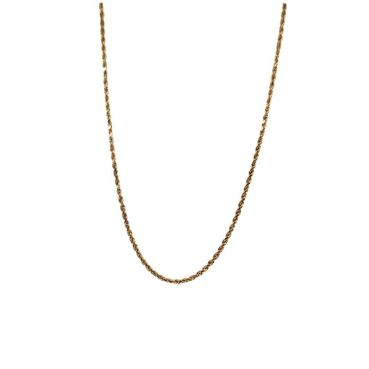 Real Solid 14k Yellow Gold 1.3mm Rope Chain Necklace 24" 5.2g