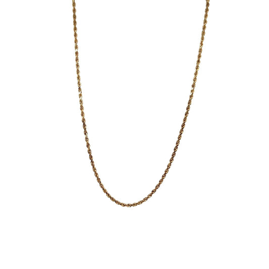 Real Solid 14k Yellow Gold 1.3mm Rope Chain Necklace 24" 5.2g