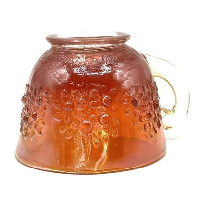 Vintage Carnival Glass Cup Iridescent Marigold Tree Pattern