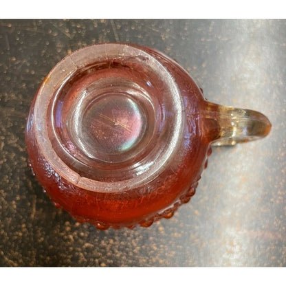 Vintage Carnival Glass Cup Iridescent Marigold Tree Pattern