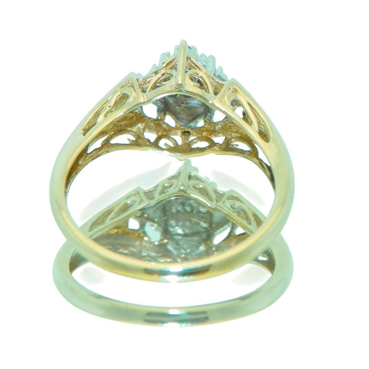 1/4 ct Diamond Cluster Ring REAL SOLID 10 k Gold 2.3 g Size 7.25