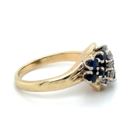 Sapphire & Diamond 14k Yellow Gold Ring 4.3g Size 5.75