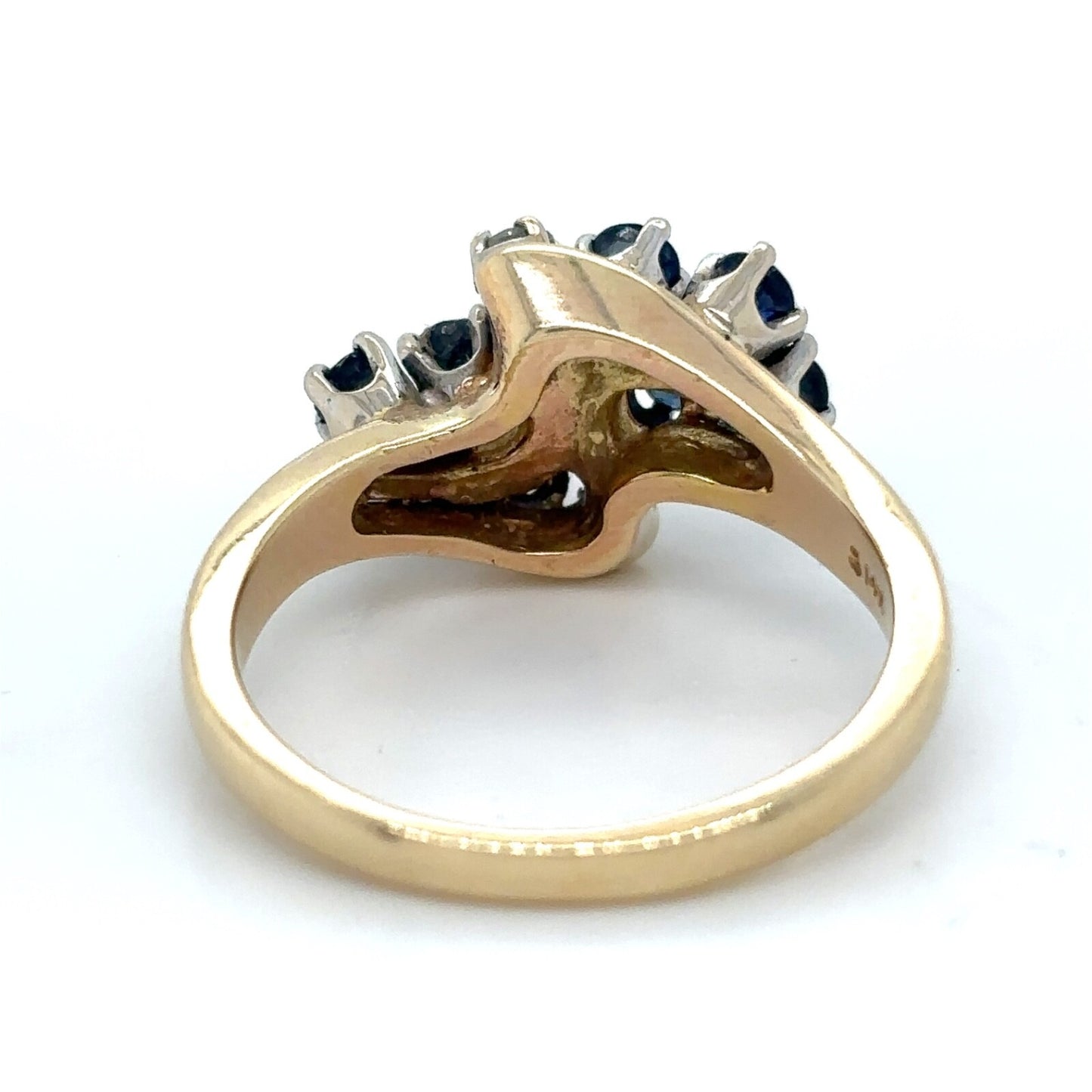 Sapphire & Diamond 14k Yellow Gold Ring 4.3g Size 5.75