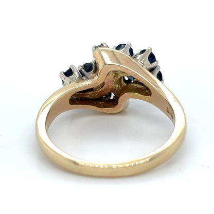 Sapphire & Diamond 14k Yellow Gold Ring 4.3g Size 5.75