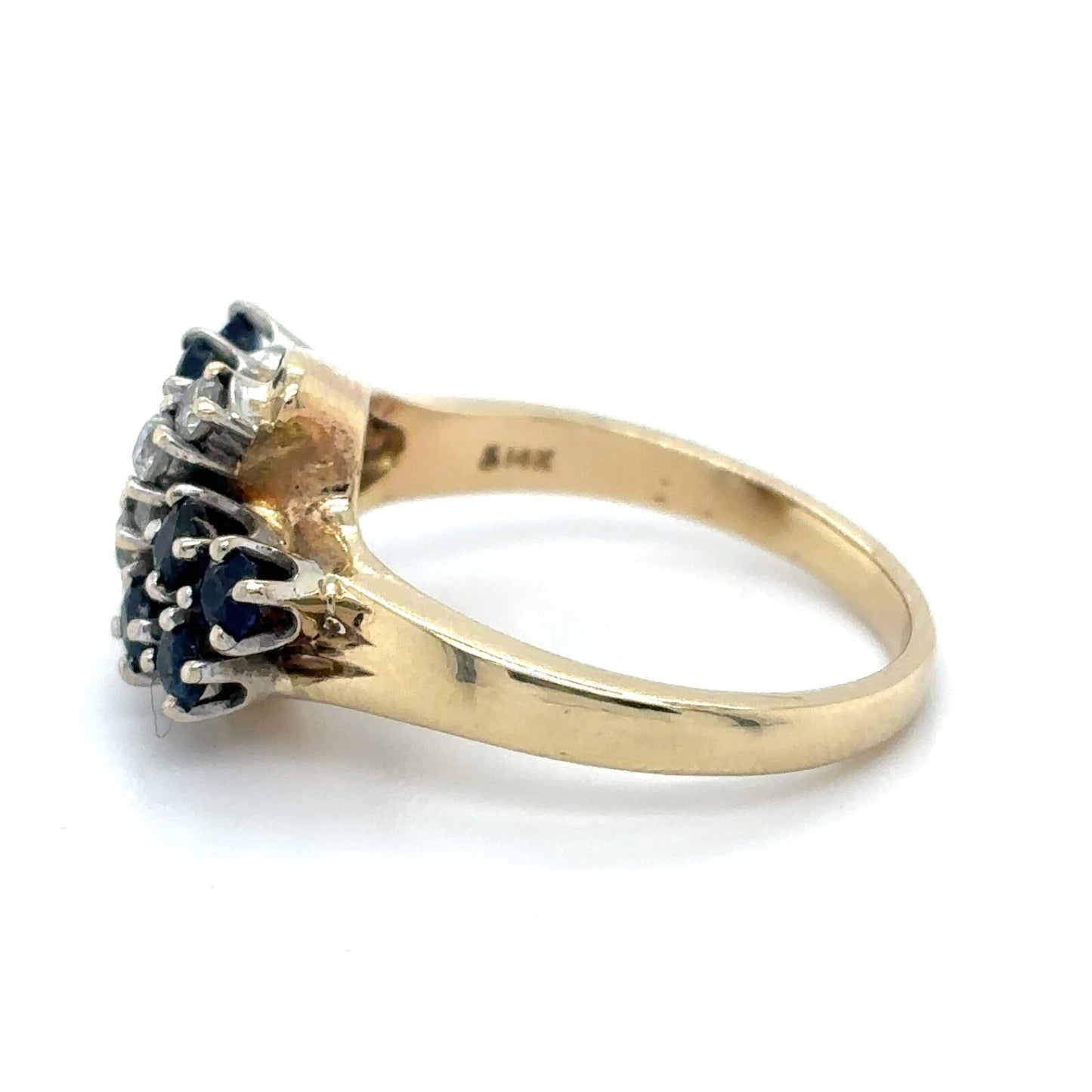 Sapphire & Diamond 14k Yellow Gold Ring 4.3g Size 5.75