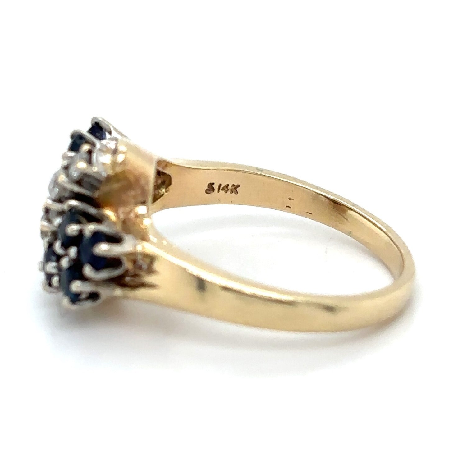 Sapphire & Diamond 14k Yellow Gold Ring 4.3g Size 5.75