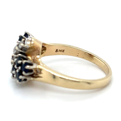 Sapphire & Diamond 14k Yellow Gold Ring 4.3g Size 5.75