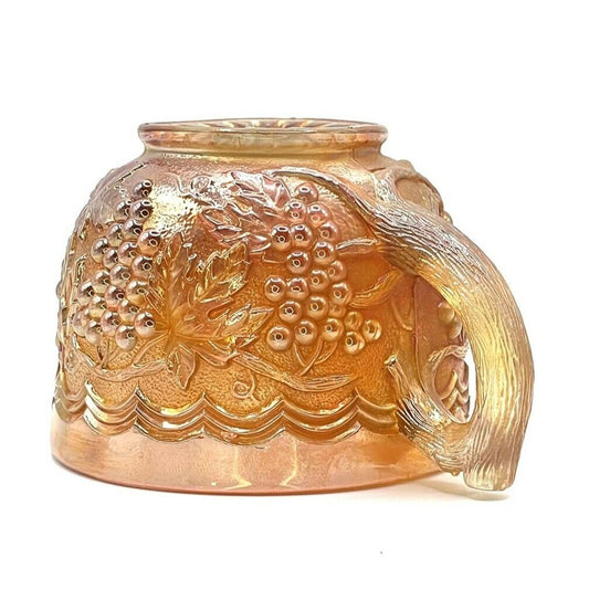 Vintage Carnival Glass Marigold Iridescent Cup Grape Vine Pattern