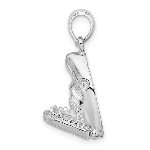 Sterling Silver Polished Moveable Shark Head Pendant 925