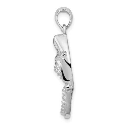Sterling Silver Polished Moveable Shark Head Pendant 925