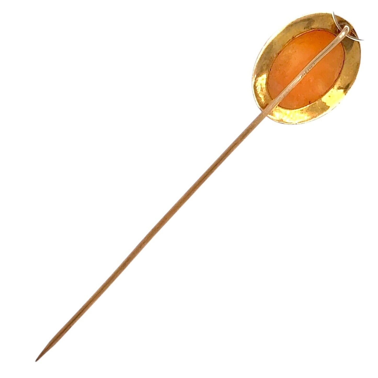 Vintage Oval Cameo 14k Yellow Gold Stick Pin 1.7g