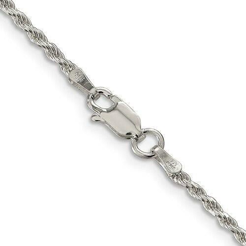 Sterling Silver 1.85mm Diamond-Cut Rope Chain Necklace 20 Inch 925