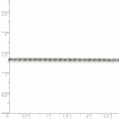 Sterling Silver 1.85mm Diamond-Cut Rope Chain Necklace 20 Inch 925