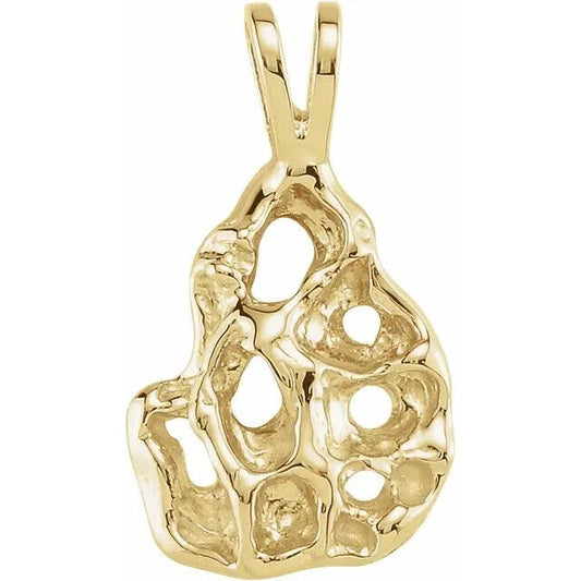 10K Yellow Gold 22Mm X 13Mm Nugget Pendant