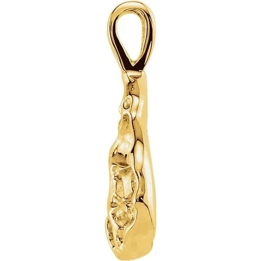 10K Yellow Gold 22Mm X 13Mm Nugget Pendant