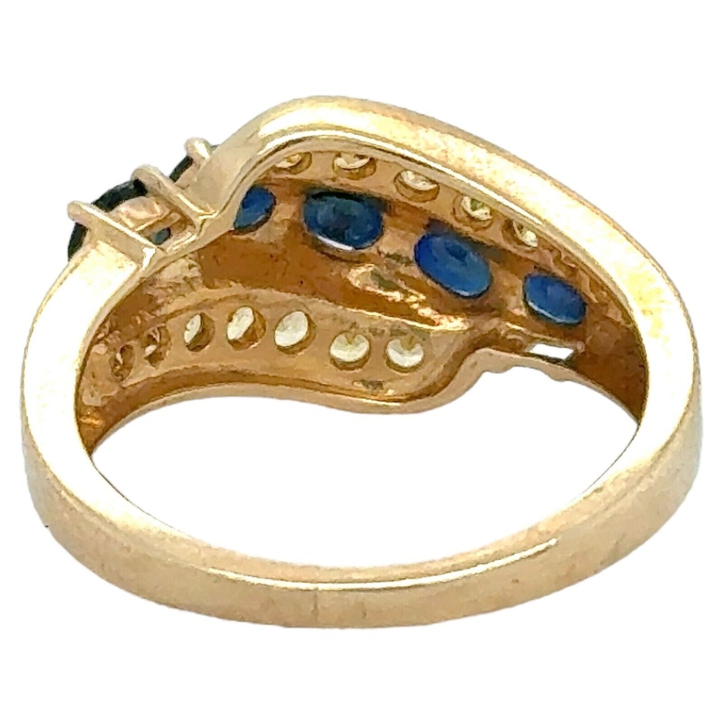 Sapphire and Yellow Topaz 14k Yellow Gold Band Ring 4.8g Size 7.25
