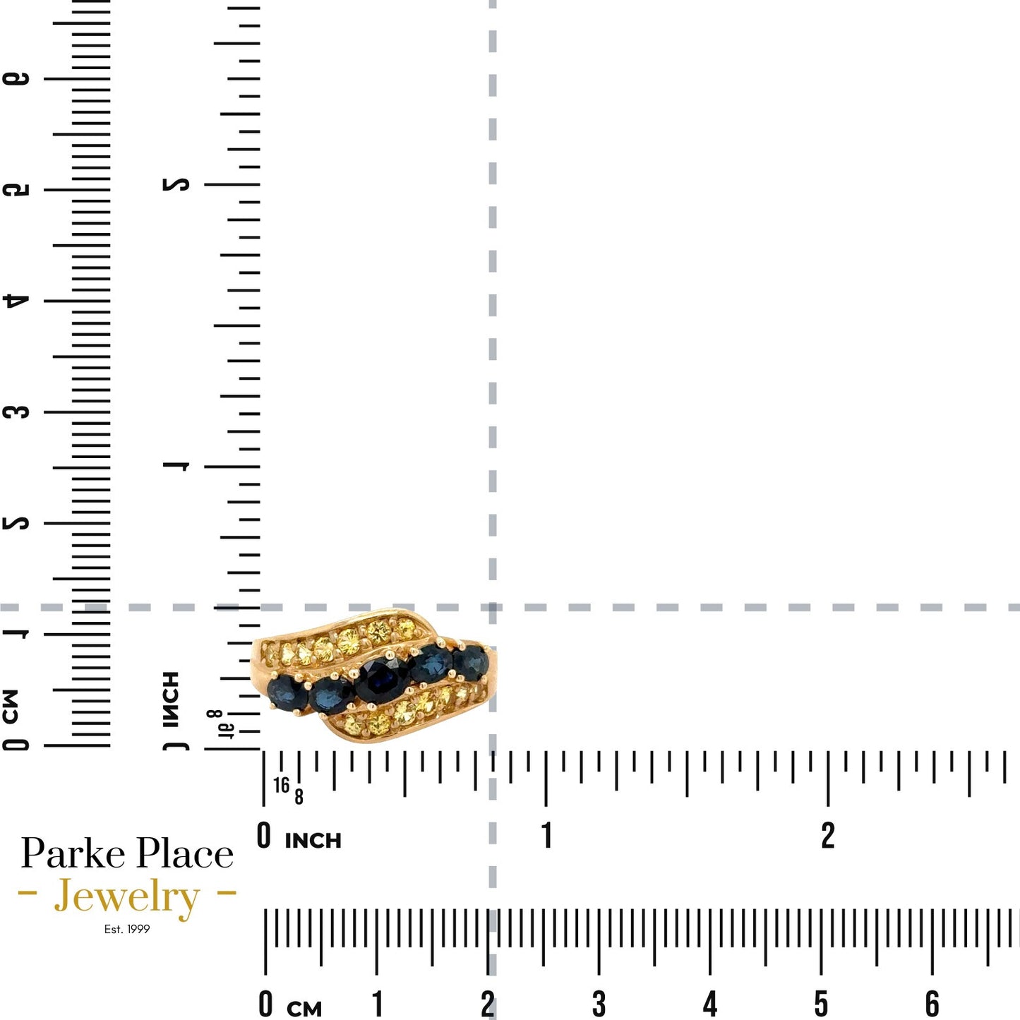 Sapphire and Yellow Topaz 14k Yellow Gold Band Ring 4.8g Size 7.25