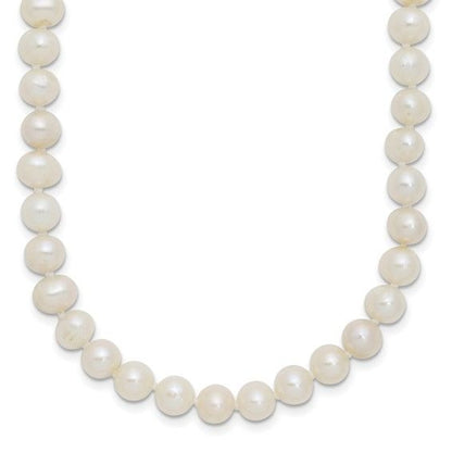 Sterling Silver 18" Womens Freshwater Cultured Pearl Necklace With Pearl Clasp