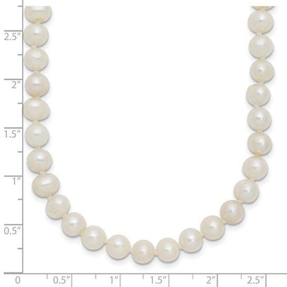 Sterling Silver 18" Womens Freshwater Cultured Pearl Necklace With Pearl Clasp