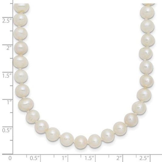 Sterling Silver 18" Womens Freshwater Cultured Pearl Necklace With Pearl Clasp