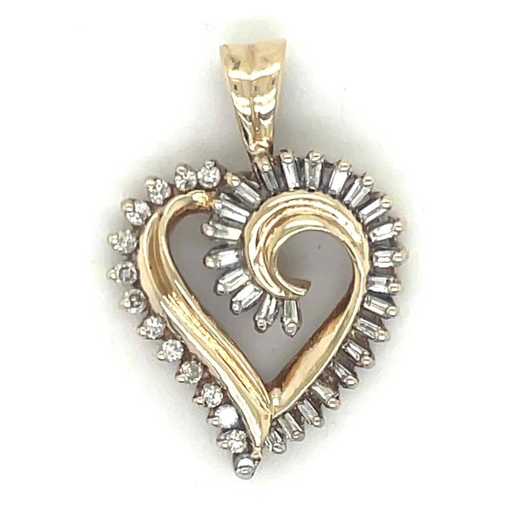 1/2 ctw Diamond Heart Pendant 10k Yellow Gold 4.1g