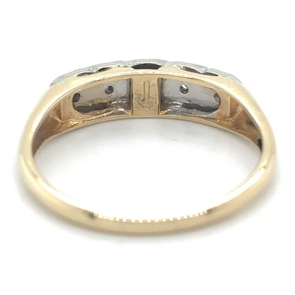 14k Yellow Gold 1/10ctw Diamond Band Ring 2.5g Size 7