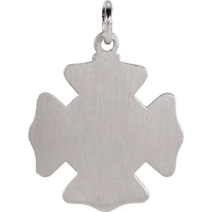 Sterling Silver St. Florian Fireman Medal Necklace Pendant