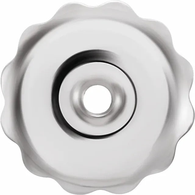 10K White Gold Rhodium-Plated 6.4mm Threaded Earring Back