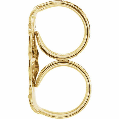 Real set of 2 14K Yellow Gold Ultra-Lightweight Friction Earring Back 4.2 mm