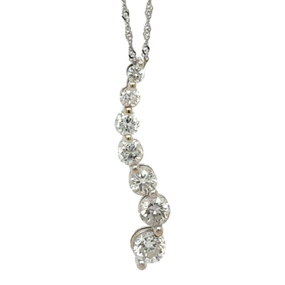1ctw Diamond Journey 14k White Gold Pendant with 10k Gold 18" Necklace 2.0g