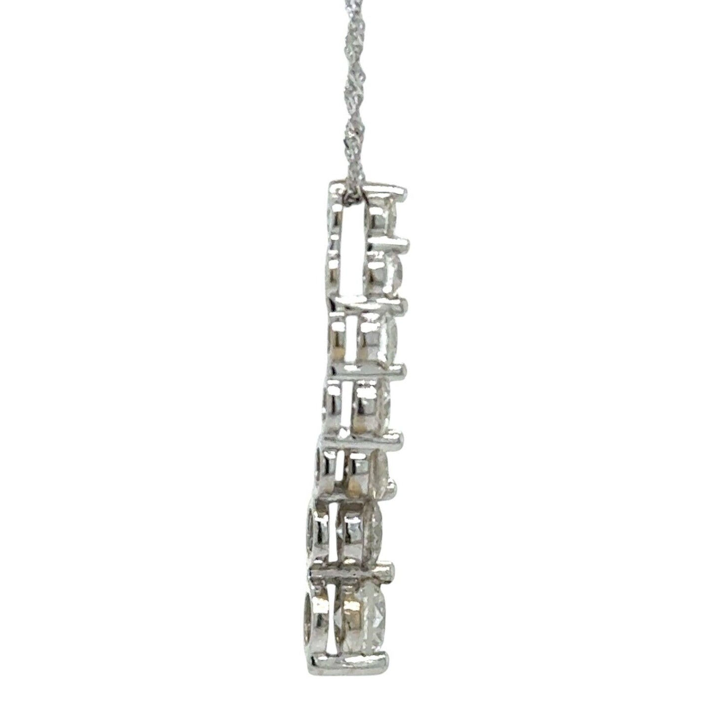 1ctw Diamond Journey 14k White Gold Pendant with 10k Gold 18" Necklace 2.0g
