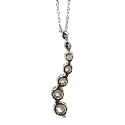 1ctw Diamond Journey 14k White Gold Pendant with 10k Gold 18" Necklace 2.0g