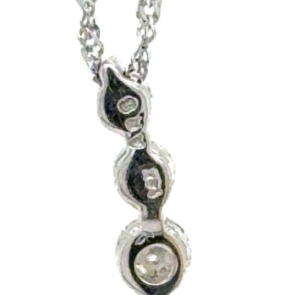 1ctw Diamond Journey 14k White Gold Pendant with 10k Gold 18" Necklace 2.0g