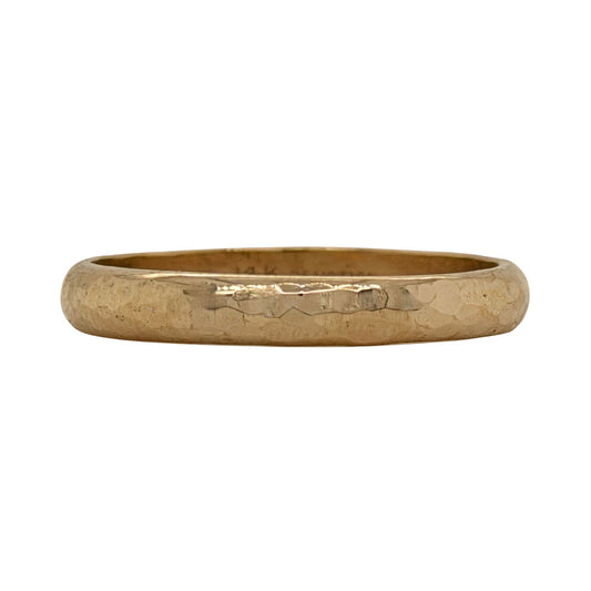 3.5mm 14k Yellow Gold Hammered Finish Band Ring 4.2g Size 11.5