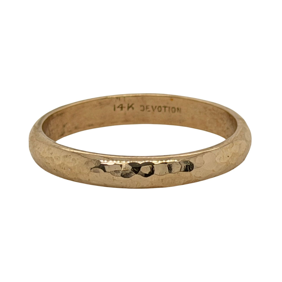 3.5mm 14k Yellow Gold Hammered Finish Band Ring 4.2g Size 11.5