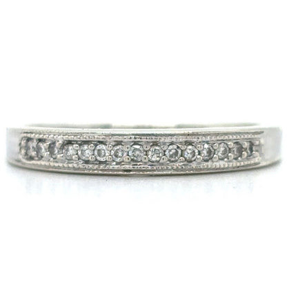 10k White Gold 1/7ctw Diamond Size 5.5 Wedding Band 1.9g