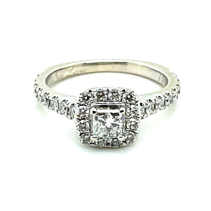1/2ctw Diamond Engagement Princess 14K White Gold Ring 3.3g Size 4.75