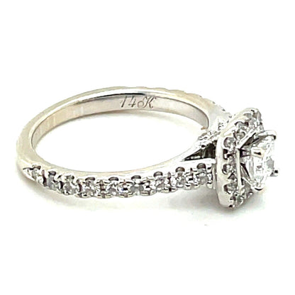 1/2ctw Diamond Engagement Princess 14K White Gold Ring 3.3g Size 4.75