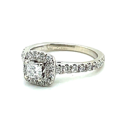 1/2ctw Diamond Engagement Princess 14K White Gold Ring 3.3g Size 4.75